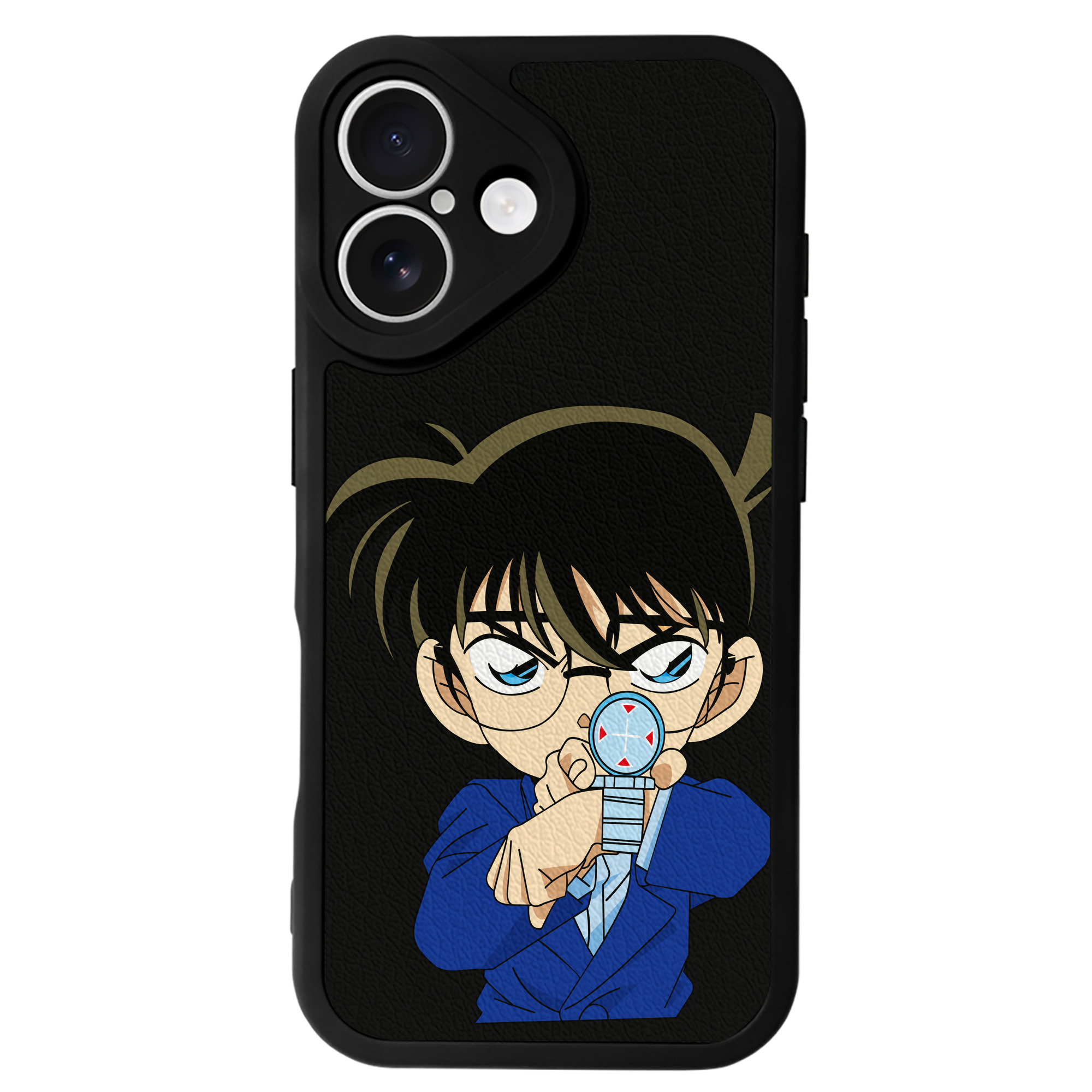 （画像用） 名探偵コナン 江戸川 コナン Detective Conan Conan Edogawa 【iPhone 16シリーズ対応】シリコンスマホケース（レザー調） 材質：シリコン